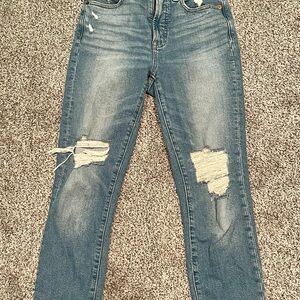 Madewell Blue Skinny Jeans Distressed Style
